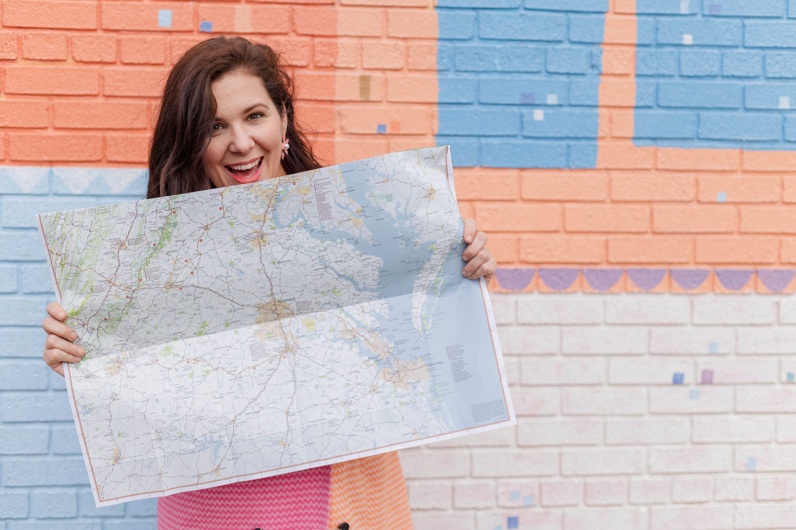 woman holding a map